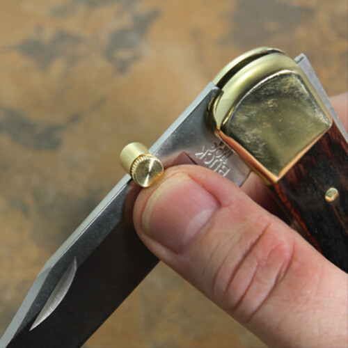 Kwik Thumb Stud – Brass KTS01757 0.4″ long. 0.28″ diameter. 1/8″ blade slot. Bri