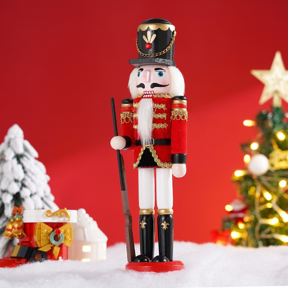 12” Christmas Nutcracker Soldier Wooden Vintage Decorative Gift Red Decor USA
