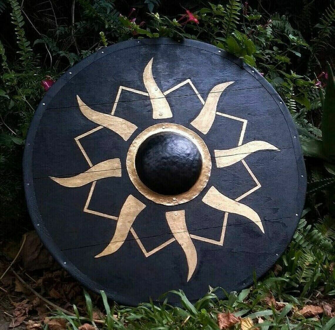 Shield Viking Wooden Medieval Round Norse Dragon Battle Armor Warrior Best Gift