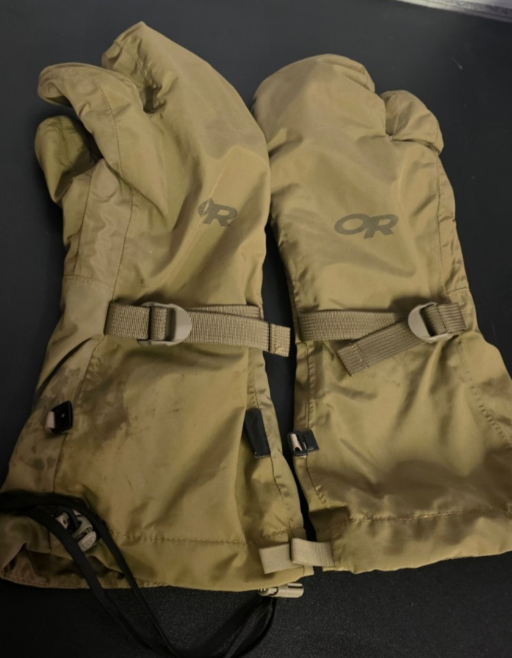 OR OUTDOOR RESEARCH TRIGGER MITTS AGS FIREBRAND TF, COYOTE SIZE LARGE