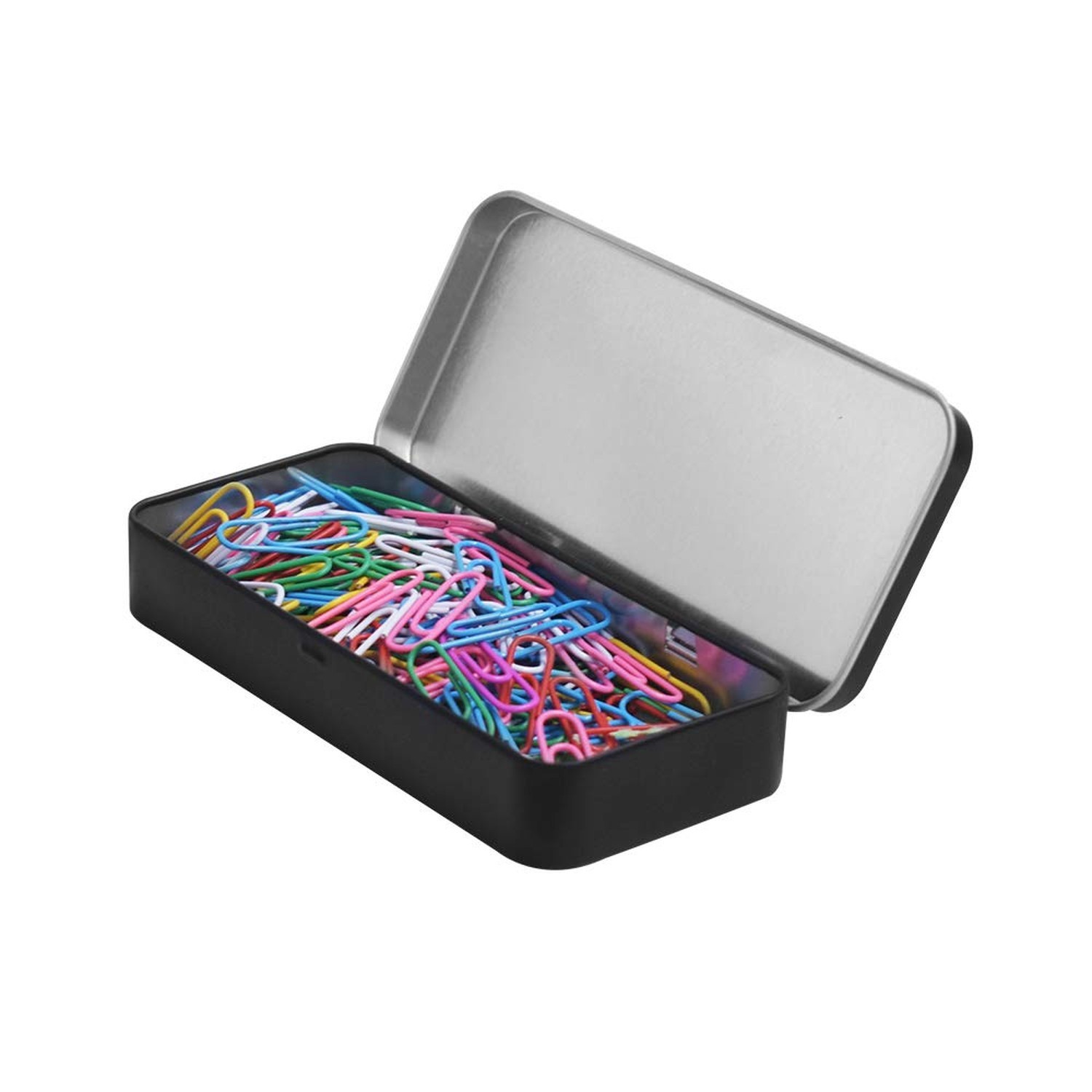 Gere 4 Pack Metal Rectangular Hinged Tin Boxes with Lid, Black Metal Containe…