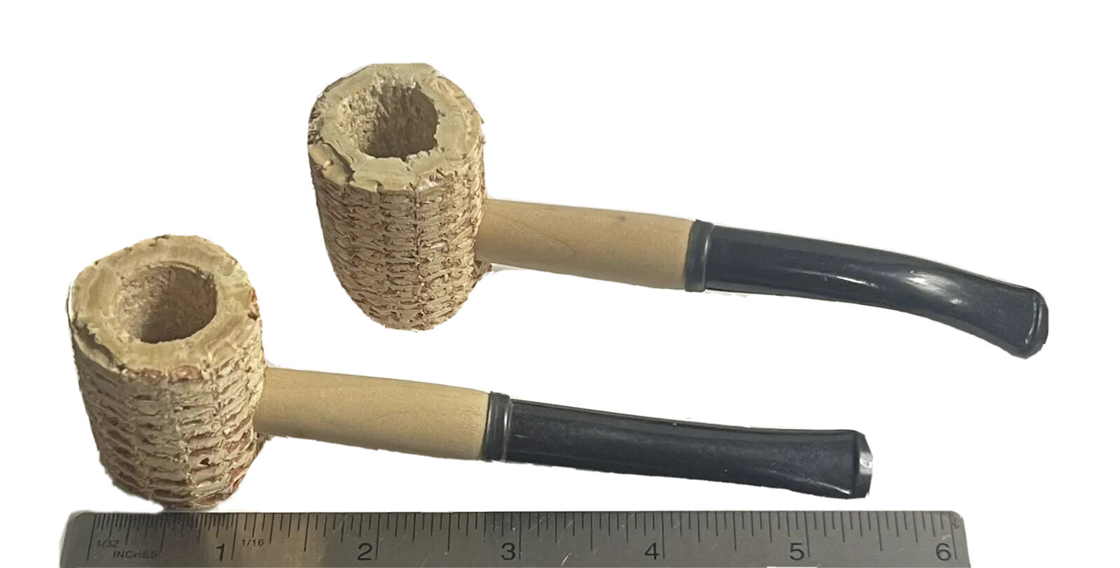 The Original Corn Cob Pipe, x2 Traditional 5 1/2″ Pipes *Free Shipping*