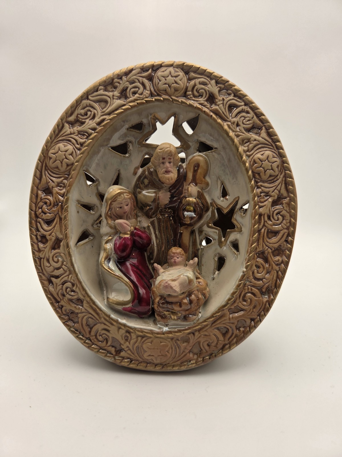 Nativity Scene Ceramic Tea Light Holder