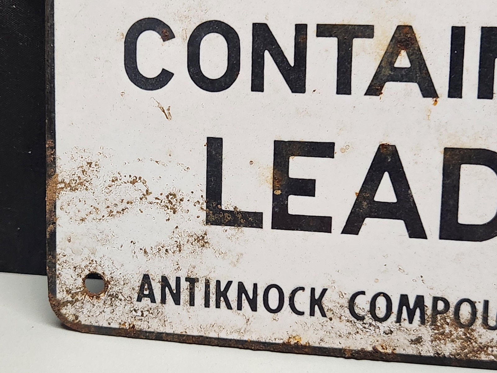 For Use As A Motor Fuel Only Contains Lead Original Sign Gas Pump Sign