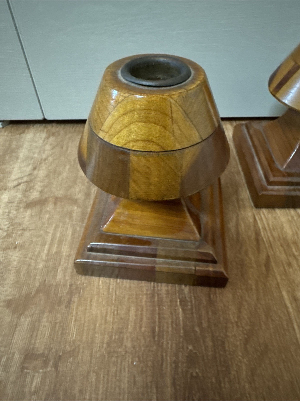 MCM Candlestick Holders 4.75” Unique Pair Set Of 2