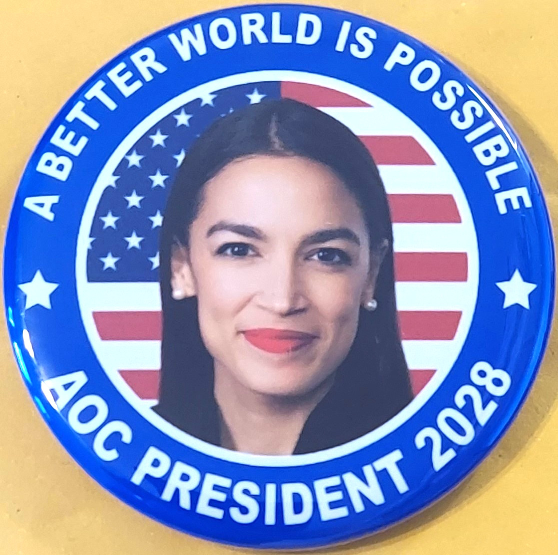 Alexandria Ocasio-Cortez President 2028 Campaign Button New York Democrat AOC