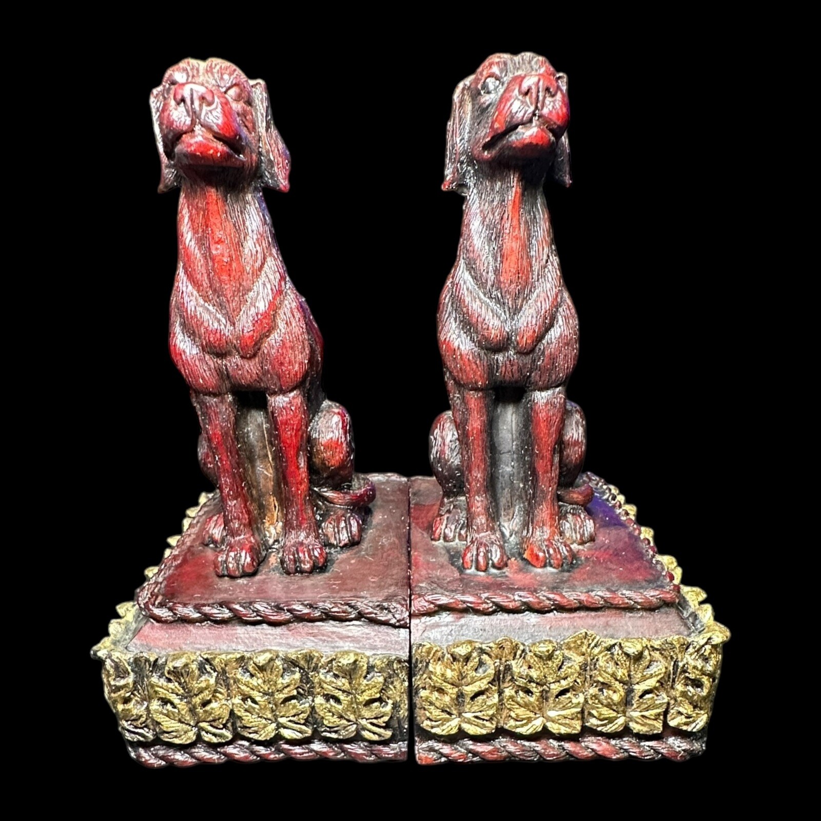 Retriever Book Ends Carved Pair “Has A Slight Damage” As Shown 1997 CBK Ltd