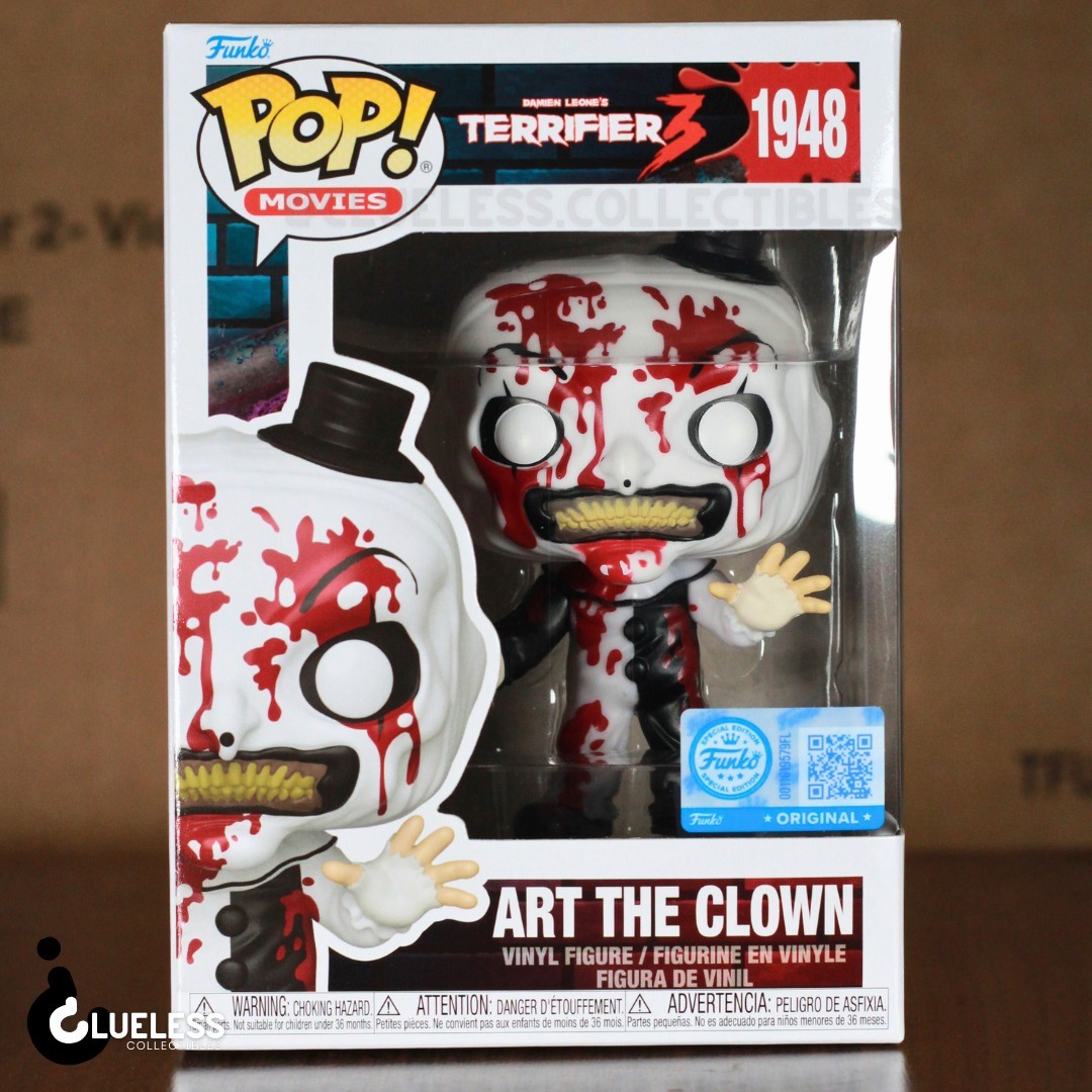 Funko Pop! Terrifier 3 Art the Clown Bloody #1948 – EE Exclusive & Pop Protector