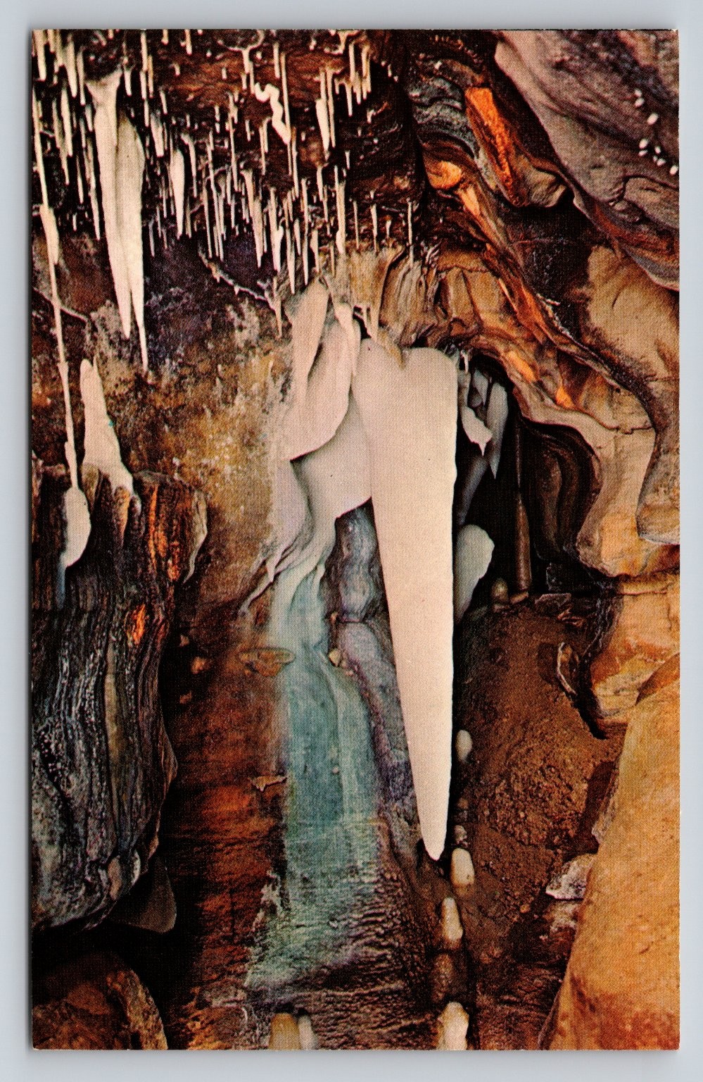 Vintage Crystal King Ohio Caverns Photochrome Postcard 1939-Now