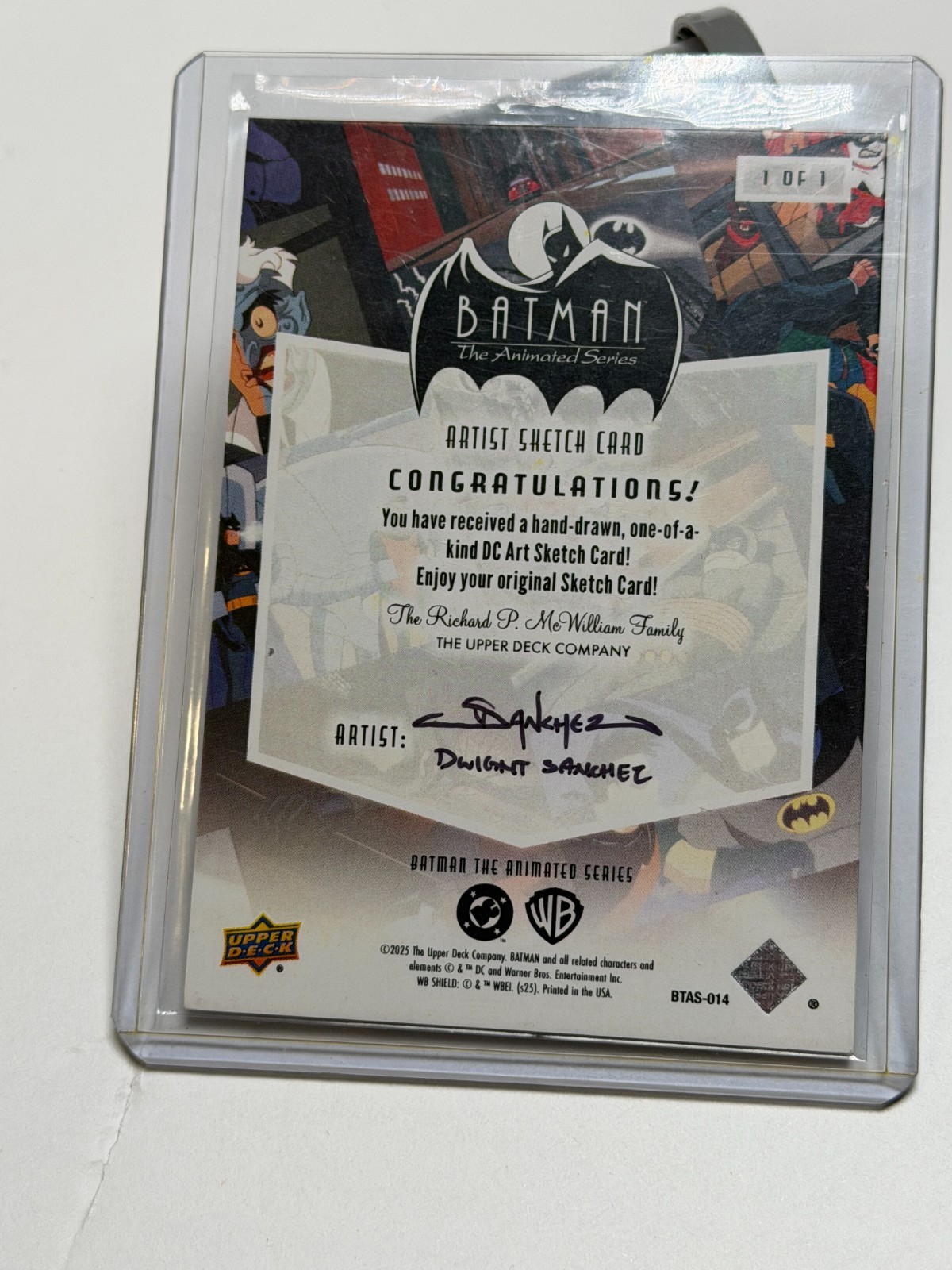 Upper Deck Batman Animted Series Artist Sketch Card Scarecrow Dwight Sanchez 1/1