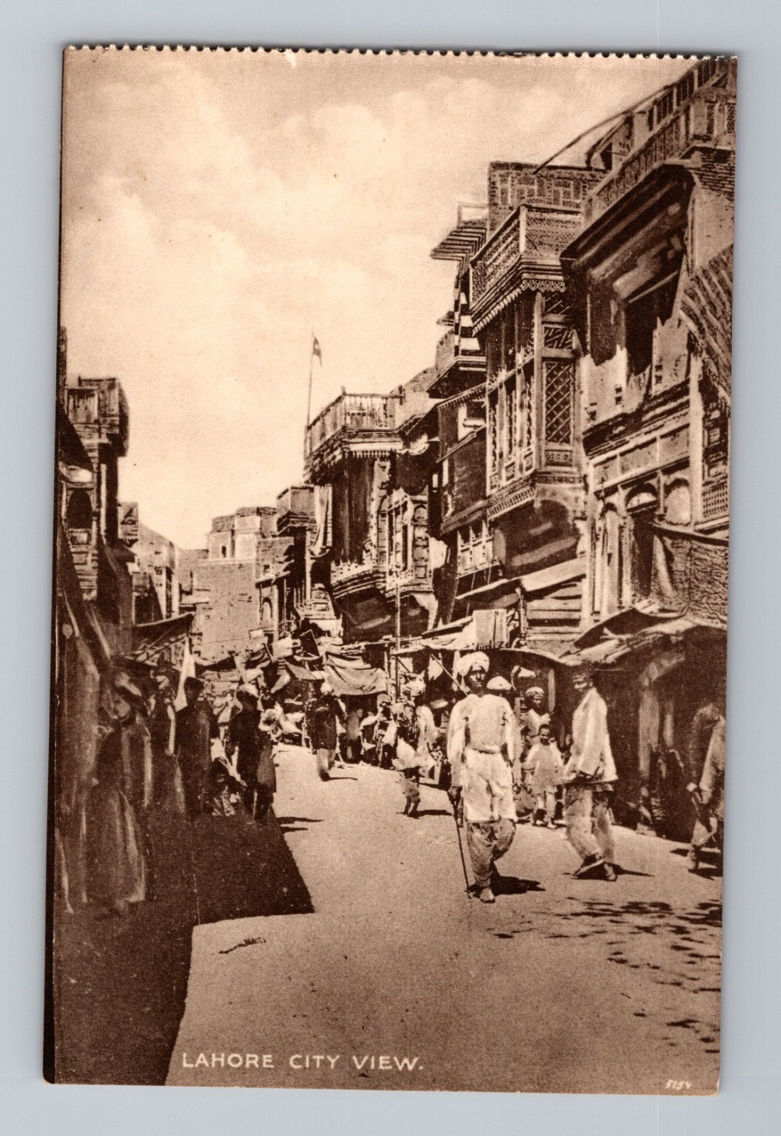 Busy Street Lahore Street View Pakistan Postcard RPPC 5154 Punjab