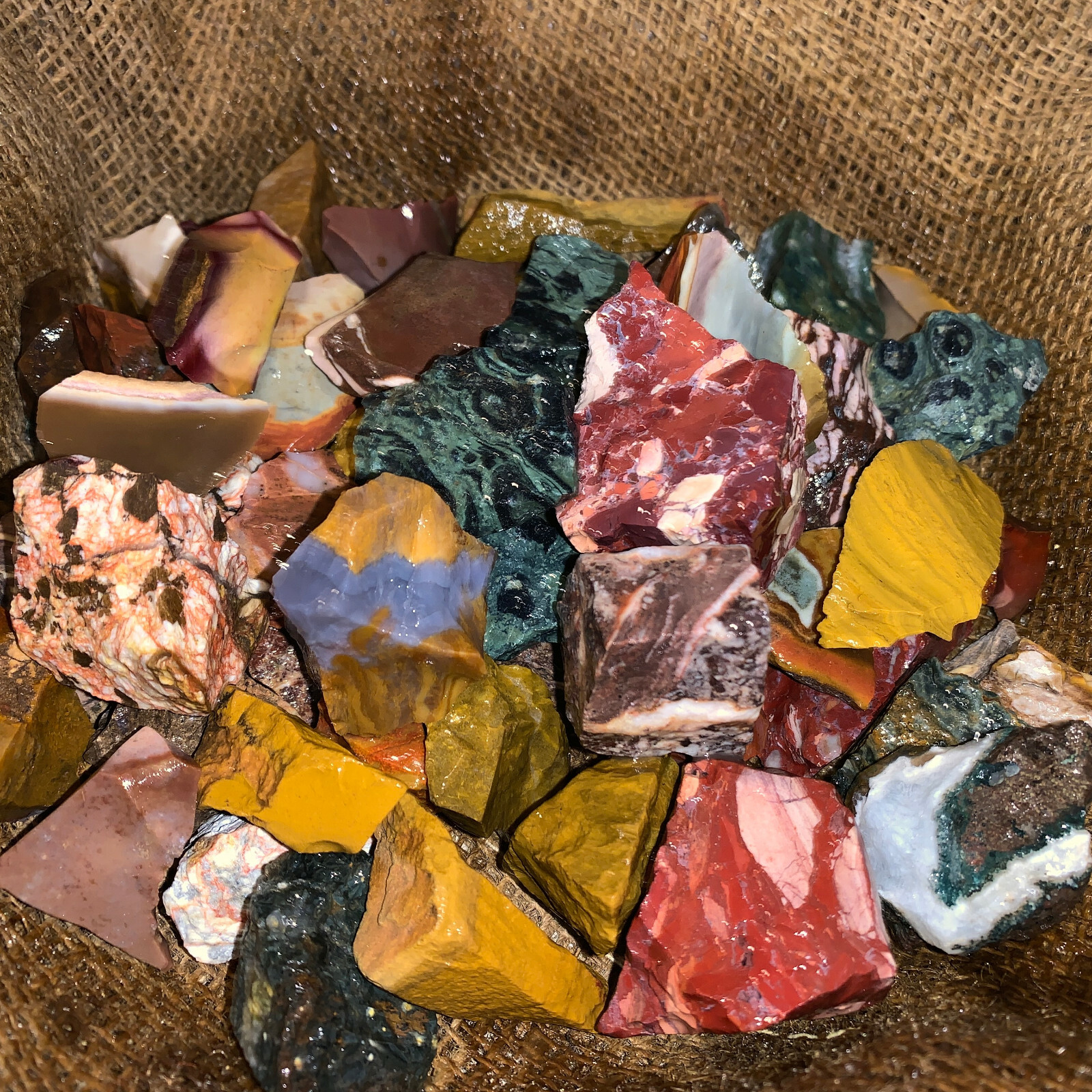 3000 Carat Lots of Mixed Jasper Rough – Plus a FREE Faceted Gemstone