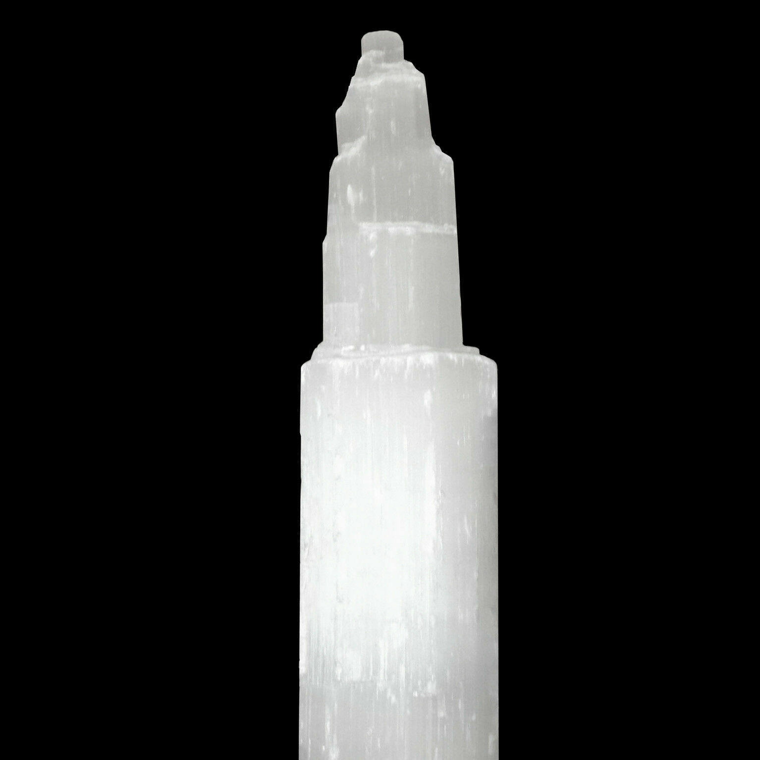 Large SELENITE TOWER Rough 8″ inch Crystal Morocco Natural Carved Healing Energy