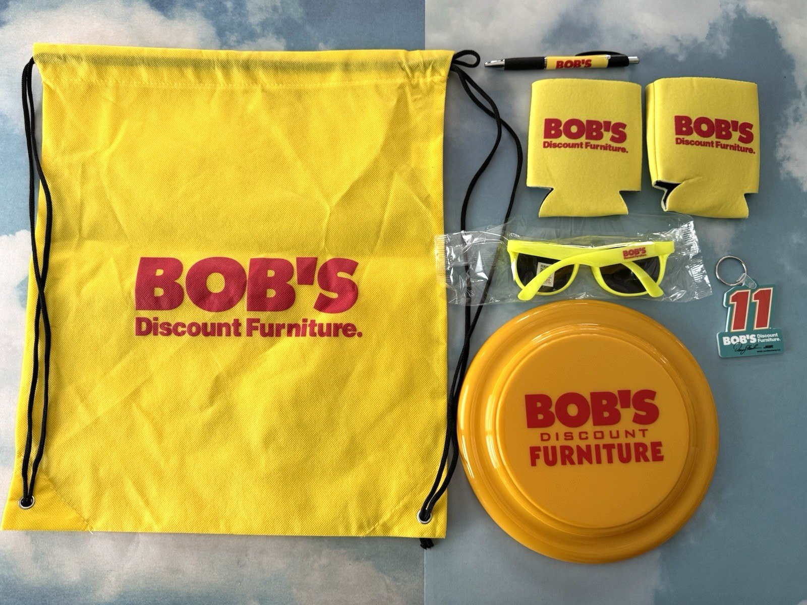 Bob’s Discount Furniture Promotional Advertising lot 7 items NASCAR Denny Hamlin