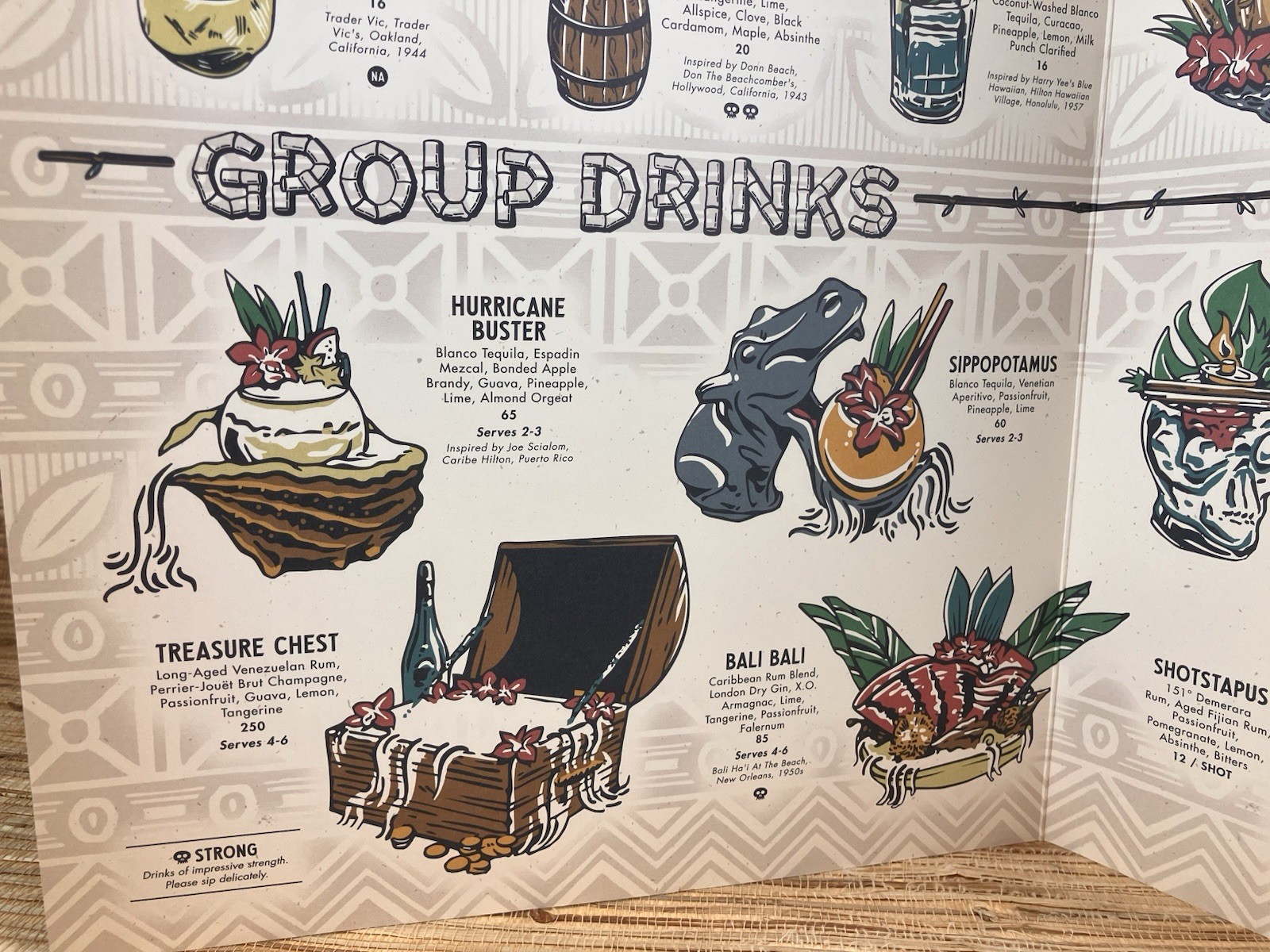 Three Dots and a Dash Skull Wall Menu Summer 25′ & 3 Swizzle Sticks Chicago New