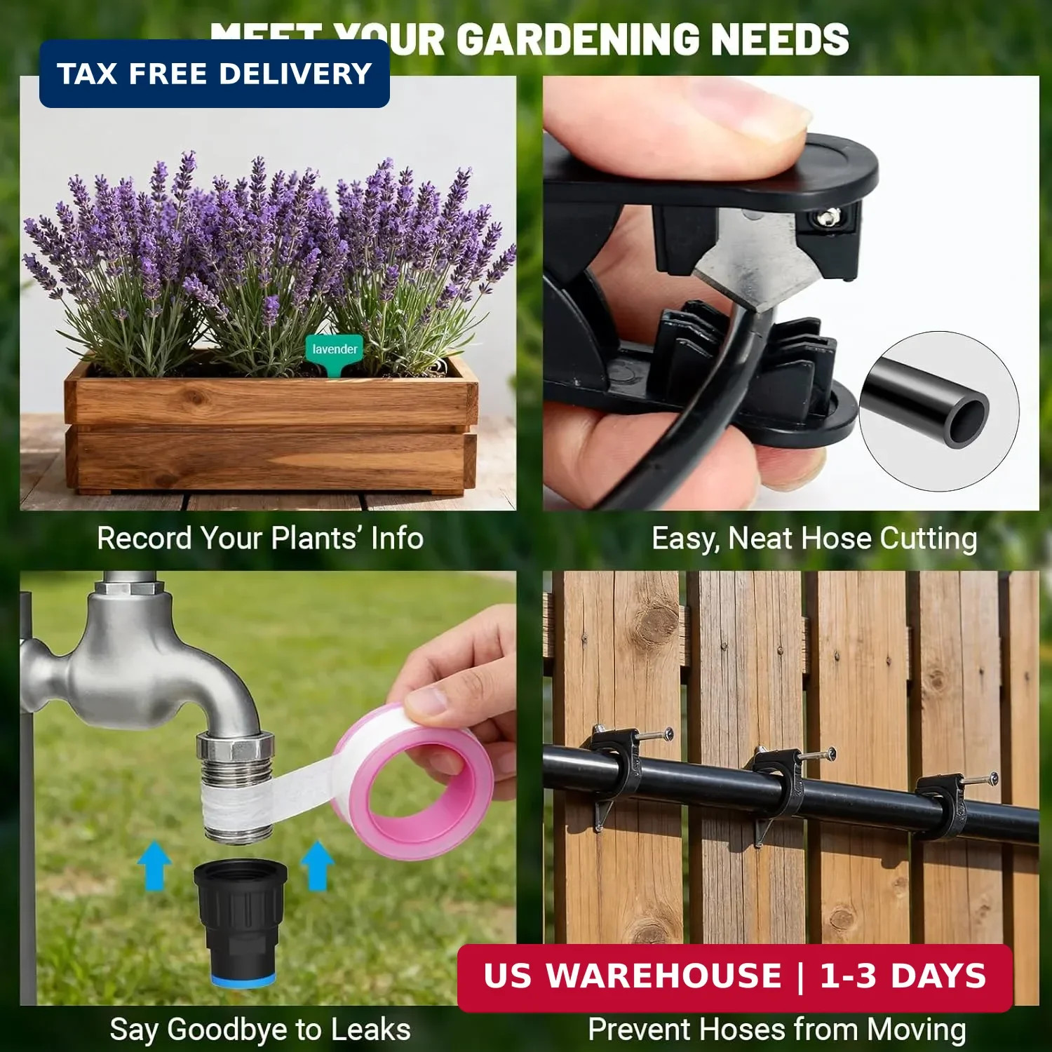 230FT Drip Irrigation Kit with Quick Connect PE Tubing, Automatic Garden Waterin