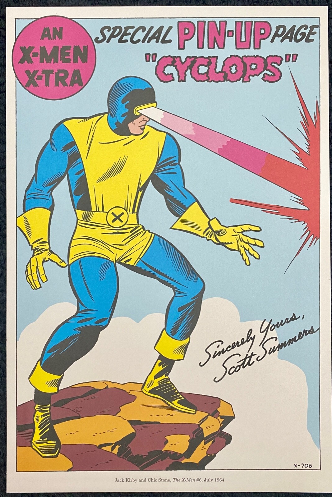 Cyclops X-Men by Jack Kirby & Chic Stone Marvel Comic Book Poster