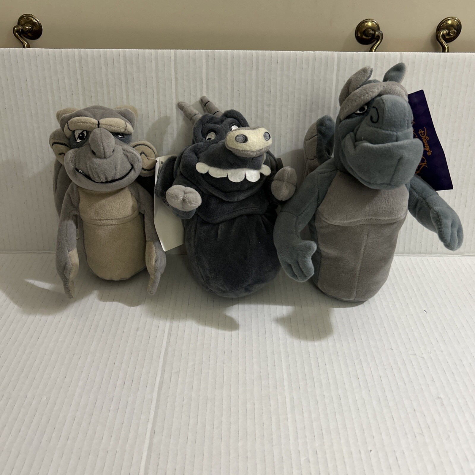 Vintage Disney Store Hunchback Of Notre Dame Set Of 3 Gargoyle Soft Plush NWT