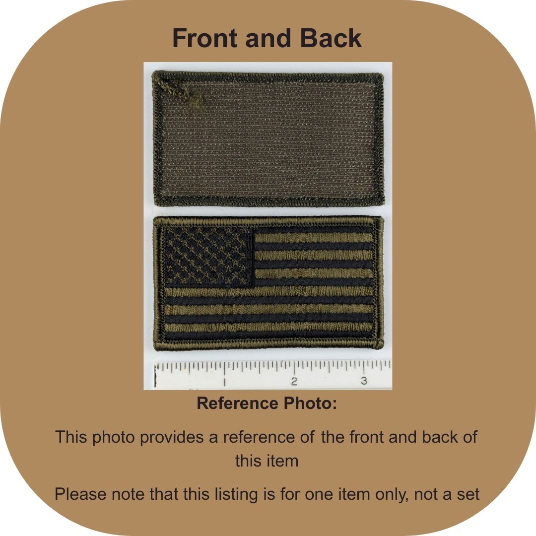 American Flag Patch – Subdued Olive Drab OD Green – Hook Fastener Tactical Patch