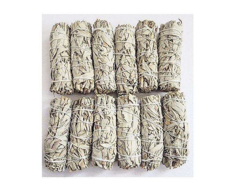 12 pieces White Sage Smudge 4 inch Stick for Smudging, Cleansing – Free Ship!!