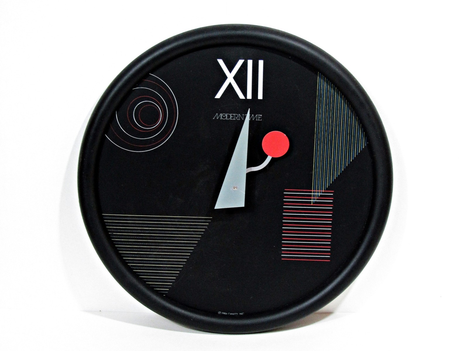 1986 Canetti Modern Time Wall Clock Nicolai Memphis Postmodern Quartz 12.5″