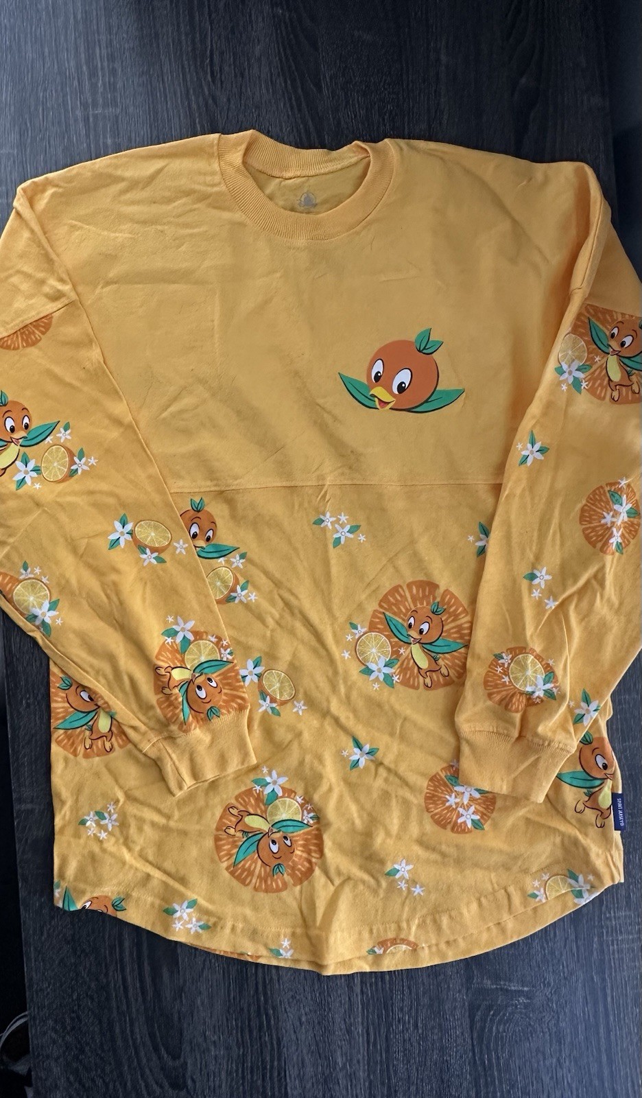 Disney Orange Bird Spirit Jersey Long Sleeve Shirt Yellow Women’s Small