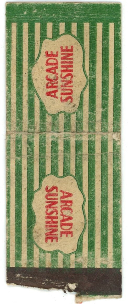 Arcade Sunshine Vintage Matchbook Cover Pre-1940s