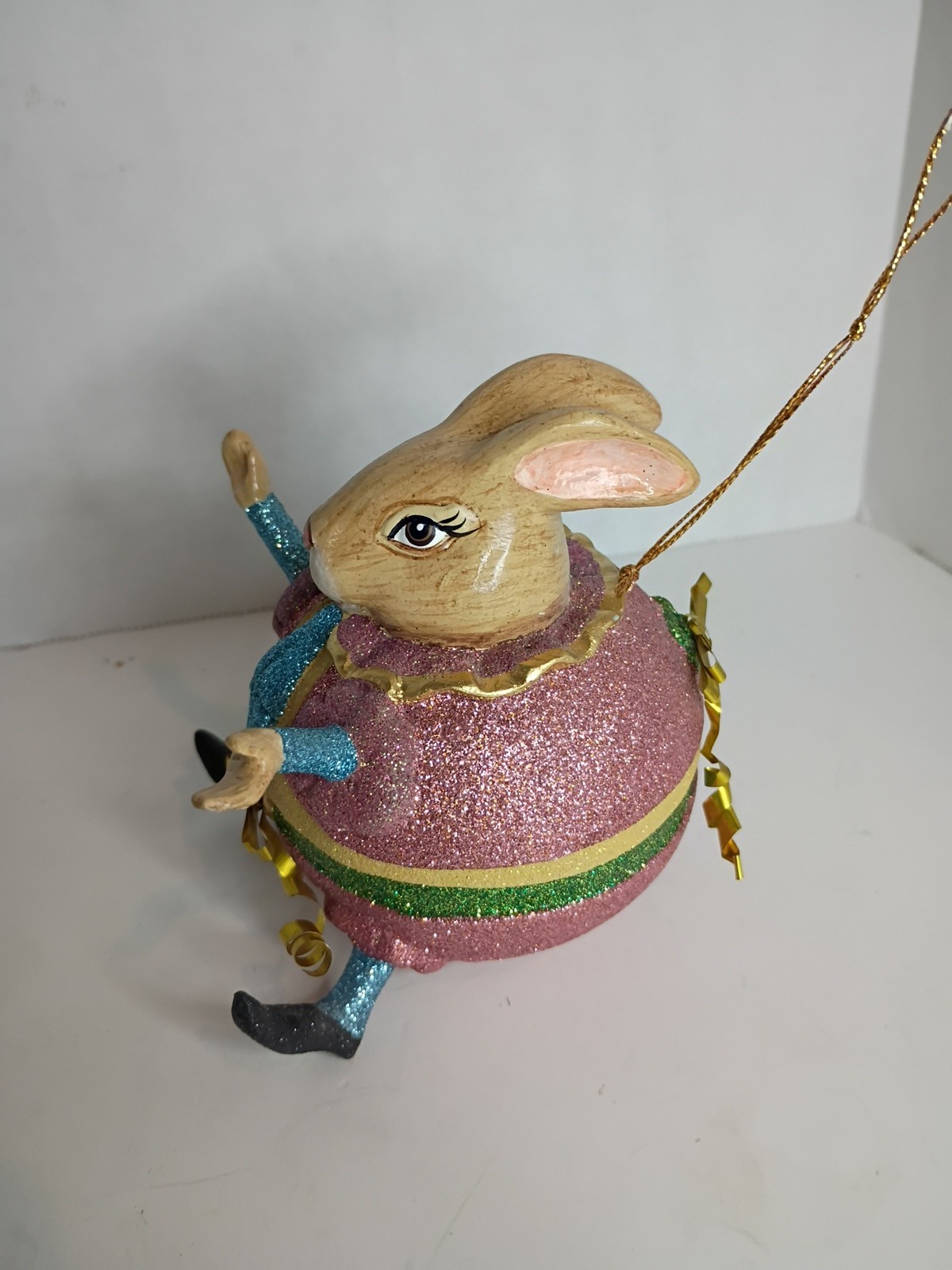 Chubby Easter Bunny Glitter Ornament