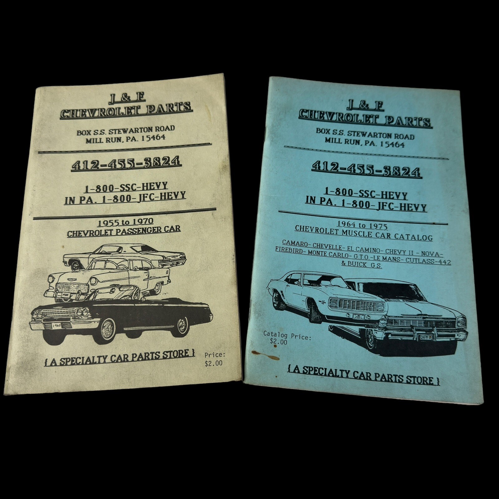 J &F Chevrolet Car Parts Catalogue – Covering 1955-75 Passenger & Muscle Cars