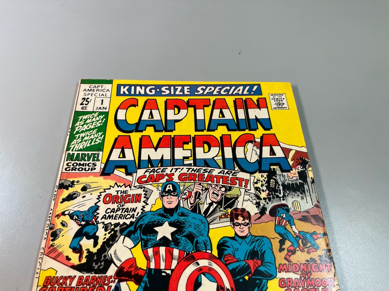 Captain America King-Size #1 1970 🔑Origin Cap retold/Severin Cvr/Kirby interior