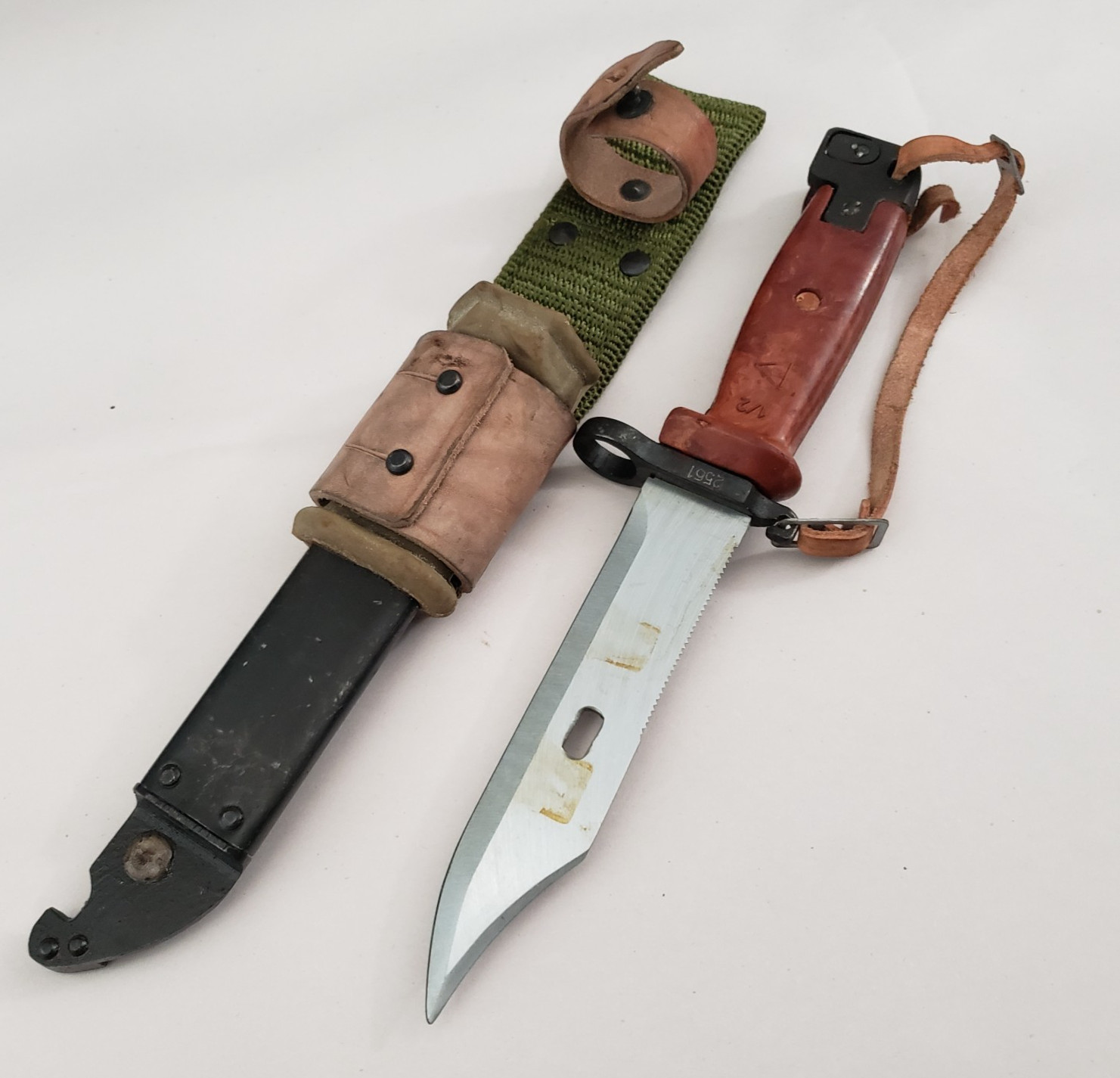 Vintage Cugir Romanian Combloc Type II Bayonet w/ Scabbard AIMS #2561