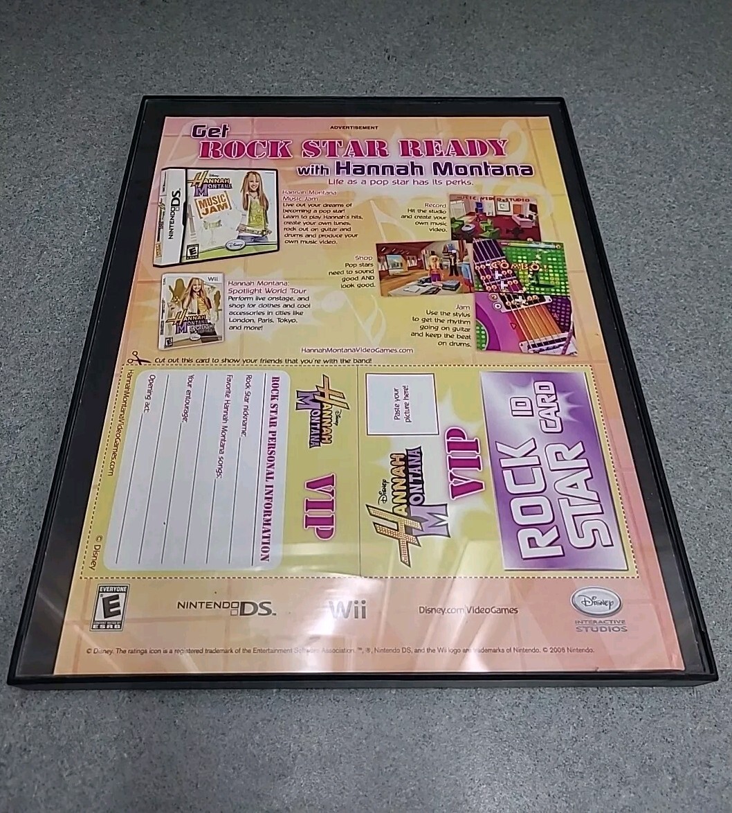 Hannah Montana Video Games Print Ad 2007 Framed 8.5×11