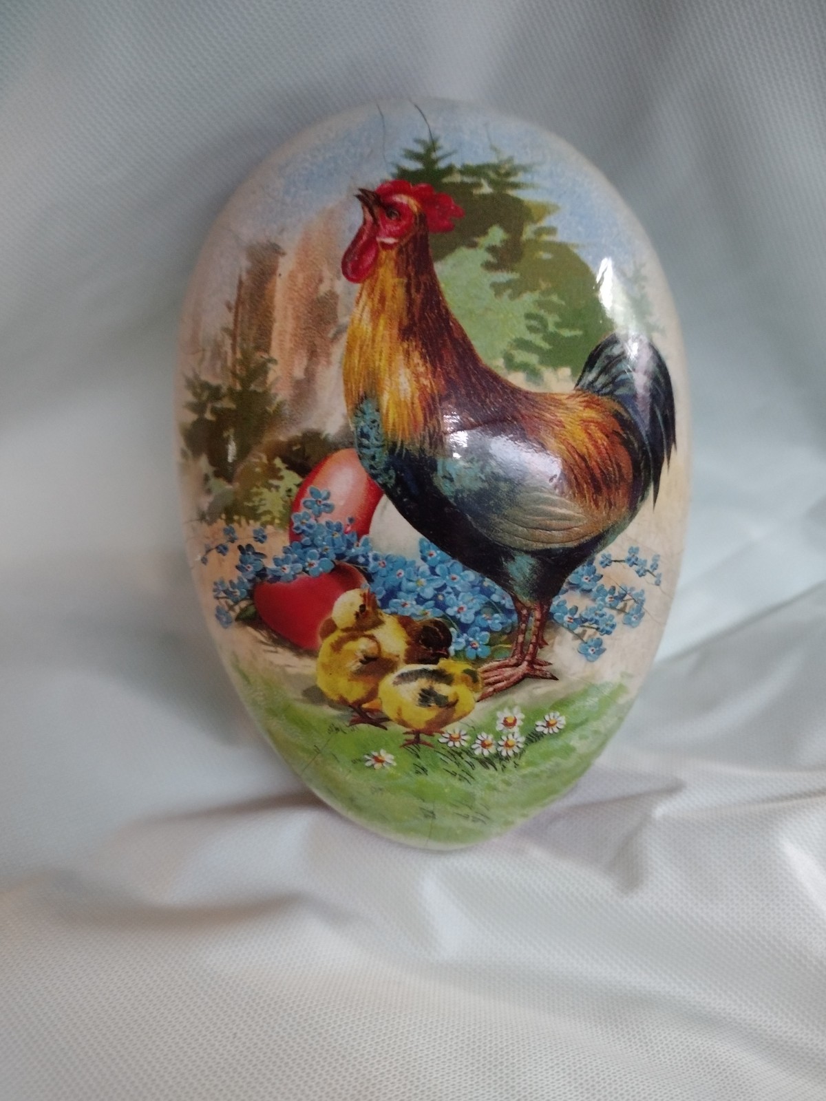 Vintage German Easter Egg Paper Papier Mache Echt Erzgebirge Rabbit Bunny Large