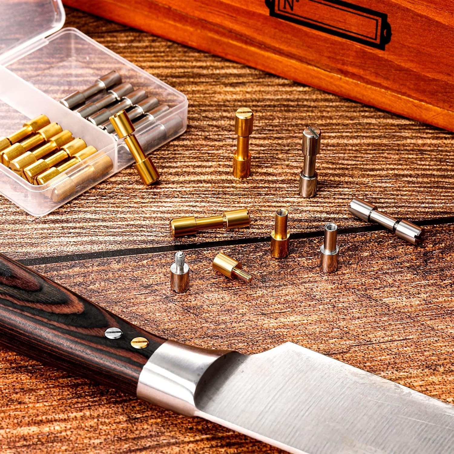 Knife Making Supplies Brass Stainless Steel Fasteners Rivets Handle Pins 20 Sets