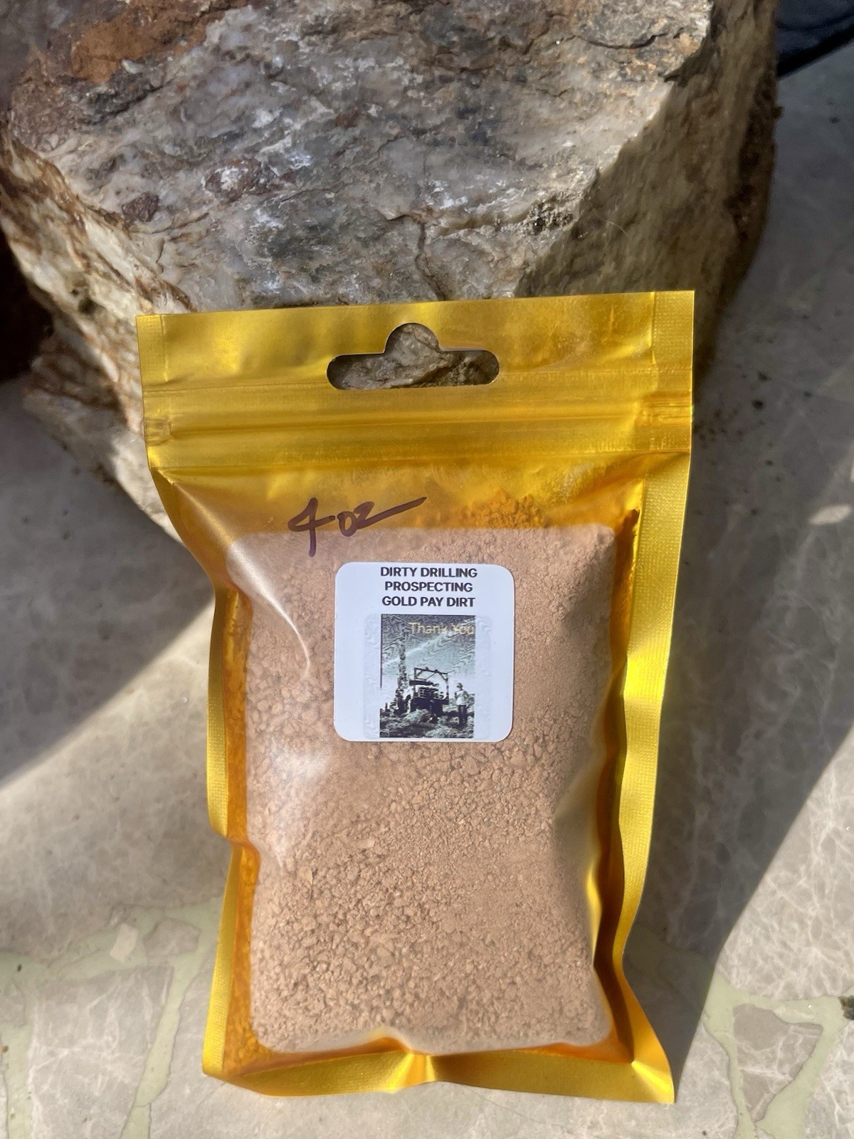 NEW ITEM 1/4 Lb Bag Of crushed pulverized gold ore from S. Arizona.