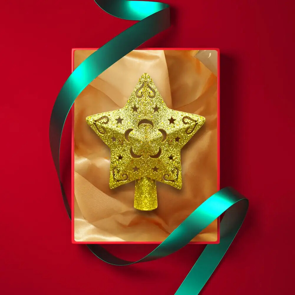 Christmas Tree Topper Lighted with 5 Projected Star Projector LED Rotating Light