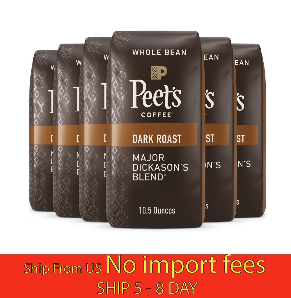 (6 Pack) Peet’s Major Dickason’s Blend Whole Bean Coffee 10.5oz…(wa)