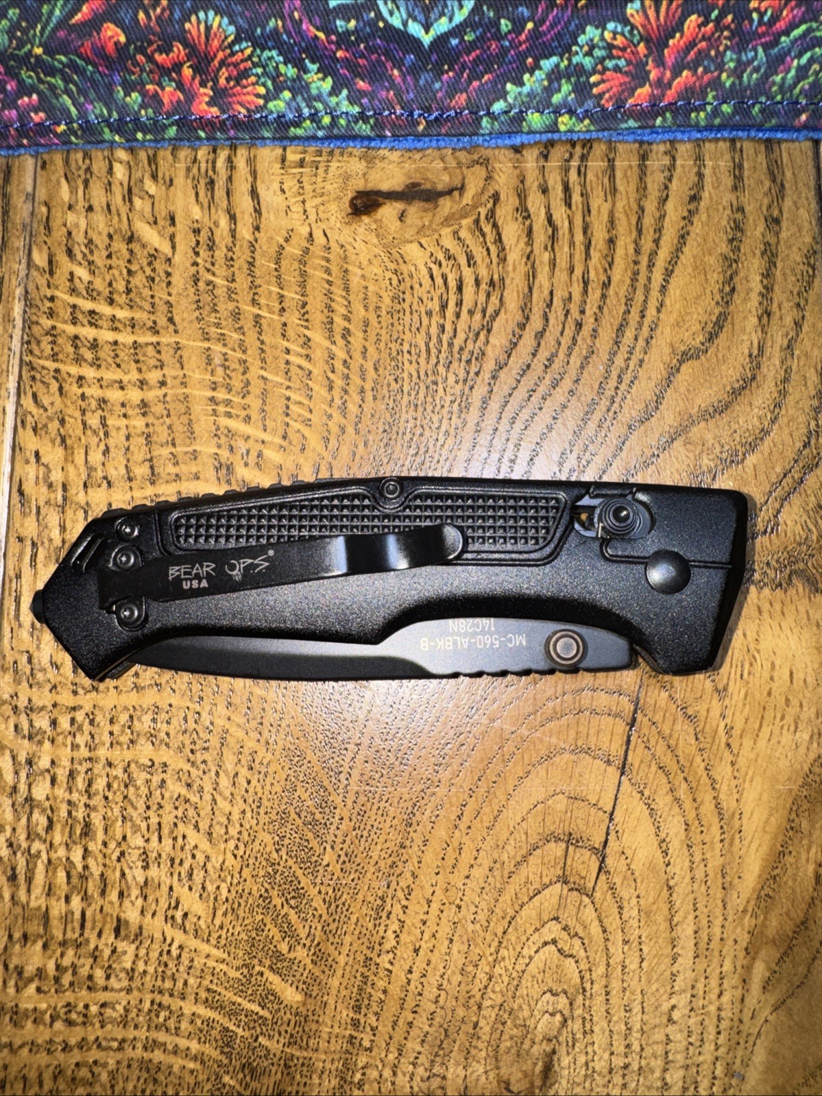 Bear Ops By Bear & Son Cutlery. Bar Lock Thumb Stud 14c28N. MC-560. Made In USA