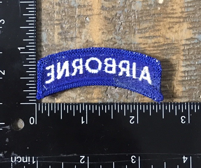 US Army AIRBORNE Full Color Tab Patch Blue/White