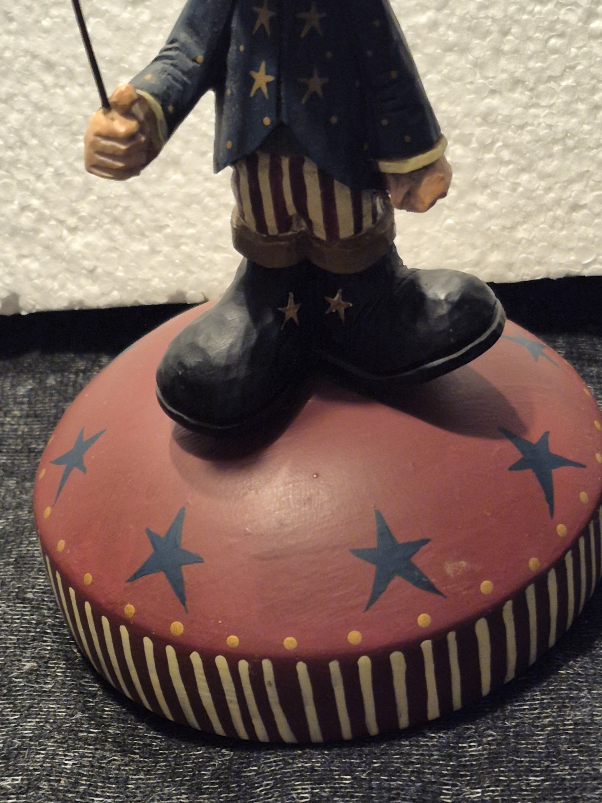 williraye studio uncle sam. Revolving Music Box STAR SPANGLED BANNER. 6″ Tall.