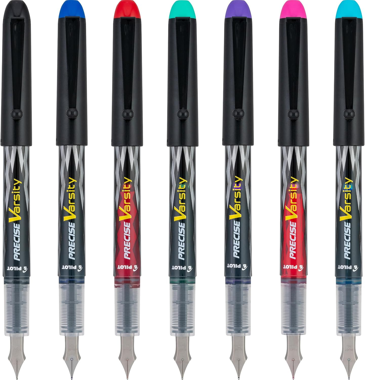 Pilot Precise Varsity Pre-Filled Fountain Pens for Writing, Medium Point Stainle