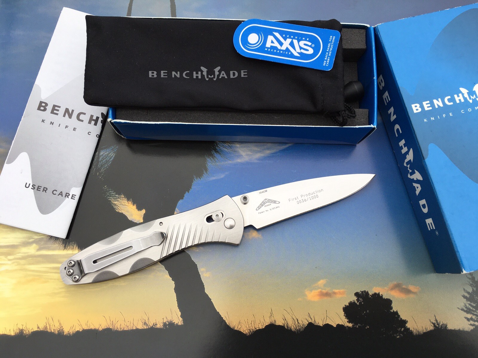 BENCHMADE 780 AXIS, LINERLESS OSBORNE DESIGN 154CM BLADE 0036/1000 USA