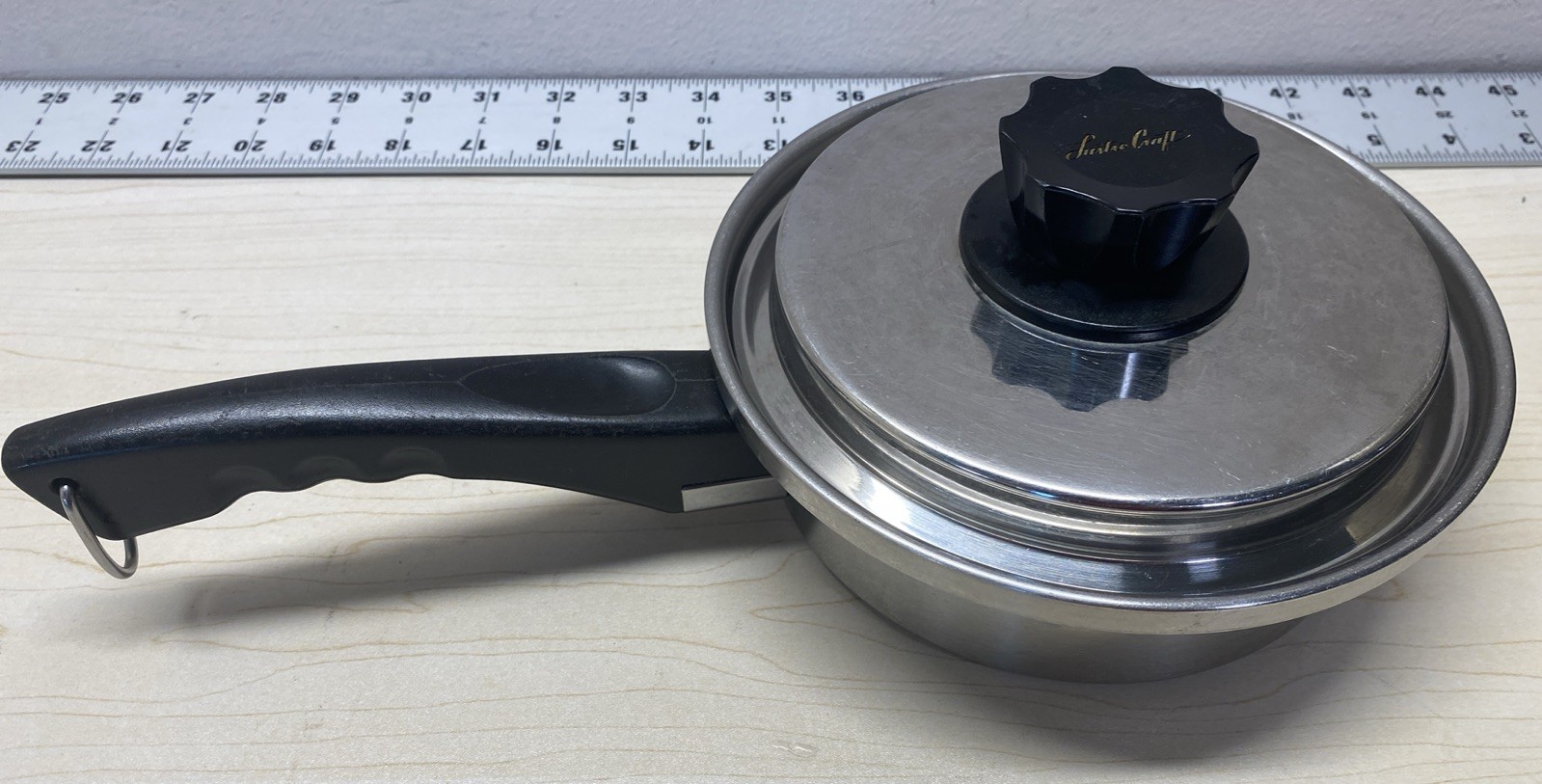 Lustre Craft 1 Qt. Sauce Pan W/Lid Multi-Core Stainless Steel USA VTG