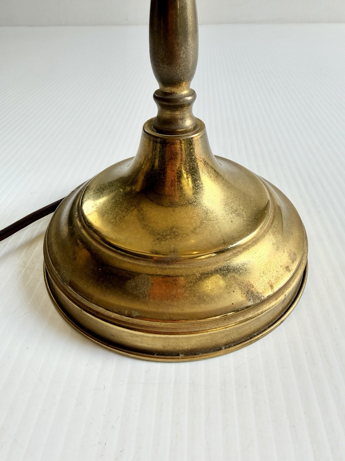 Vintage Brass Short Torchiere Table Lamp Mid Century No Shade 16” Works
