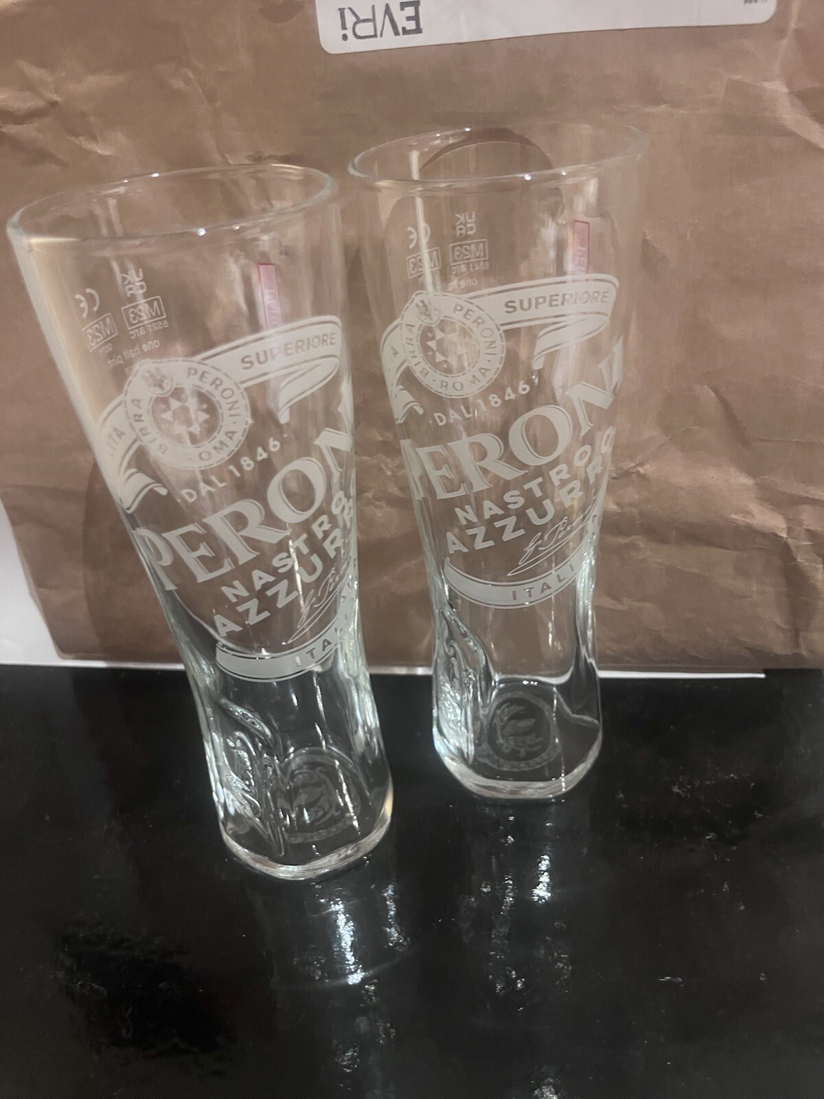2 Peroni Half Pint Glasses Brand New Official 10oz