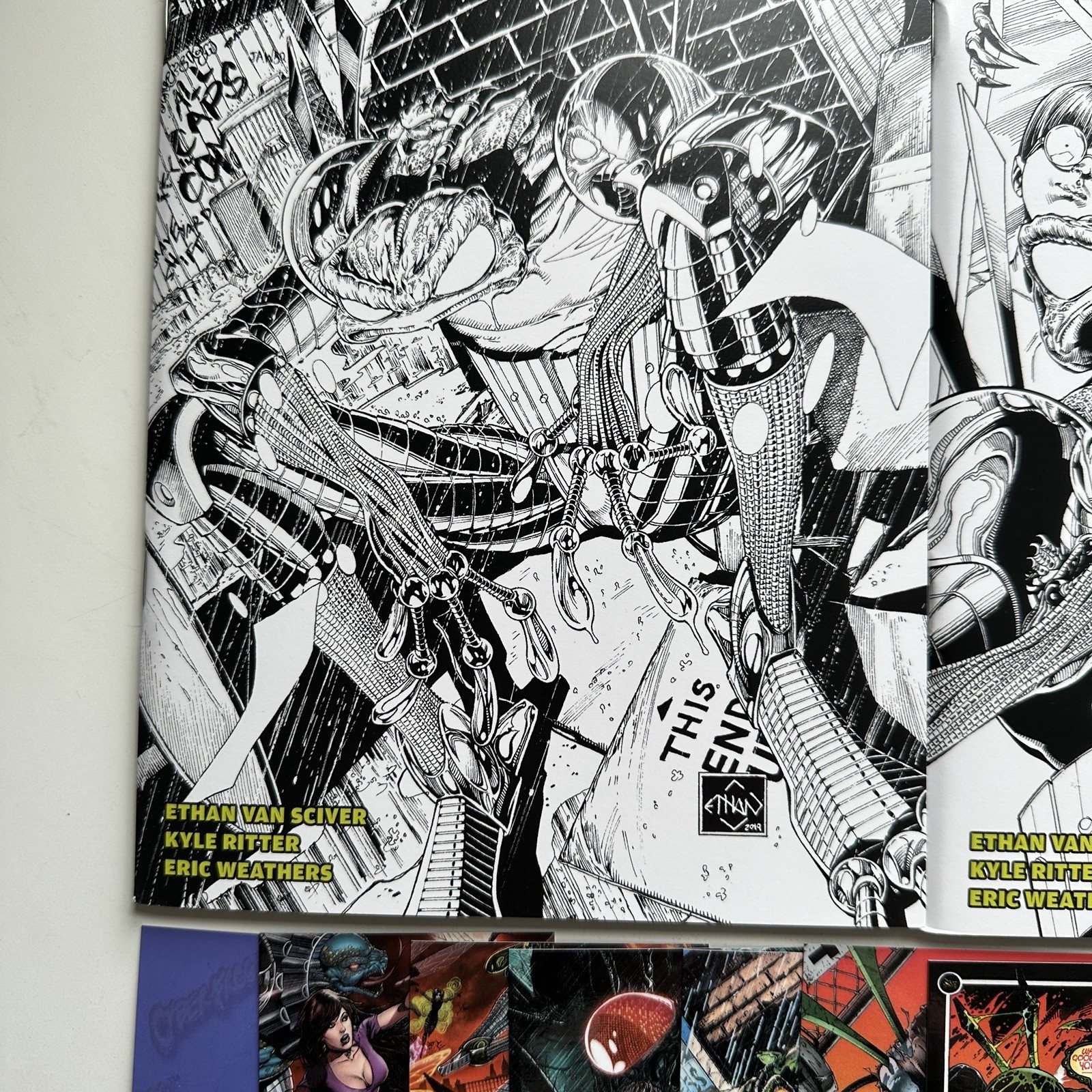 All Caps Cyberfrog Unfrogettable Tales #1 & 2 B & W Variants + All Warts Cards