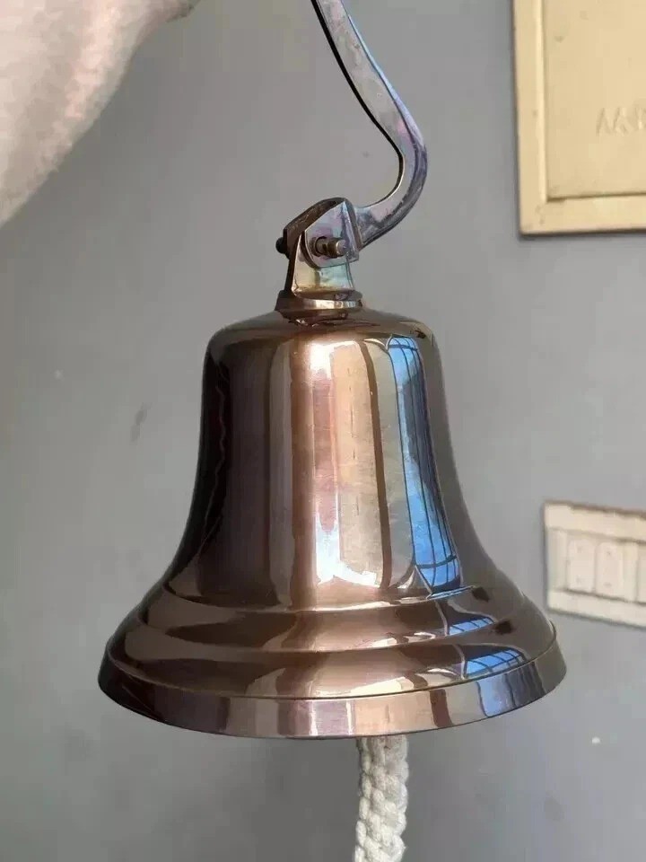 Brown 11″ Large Nautical Solid Brass Ship’s Boat Bell Marine Maritime Wall Decor