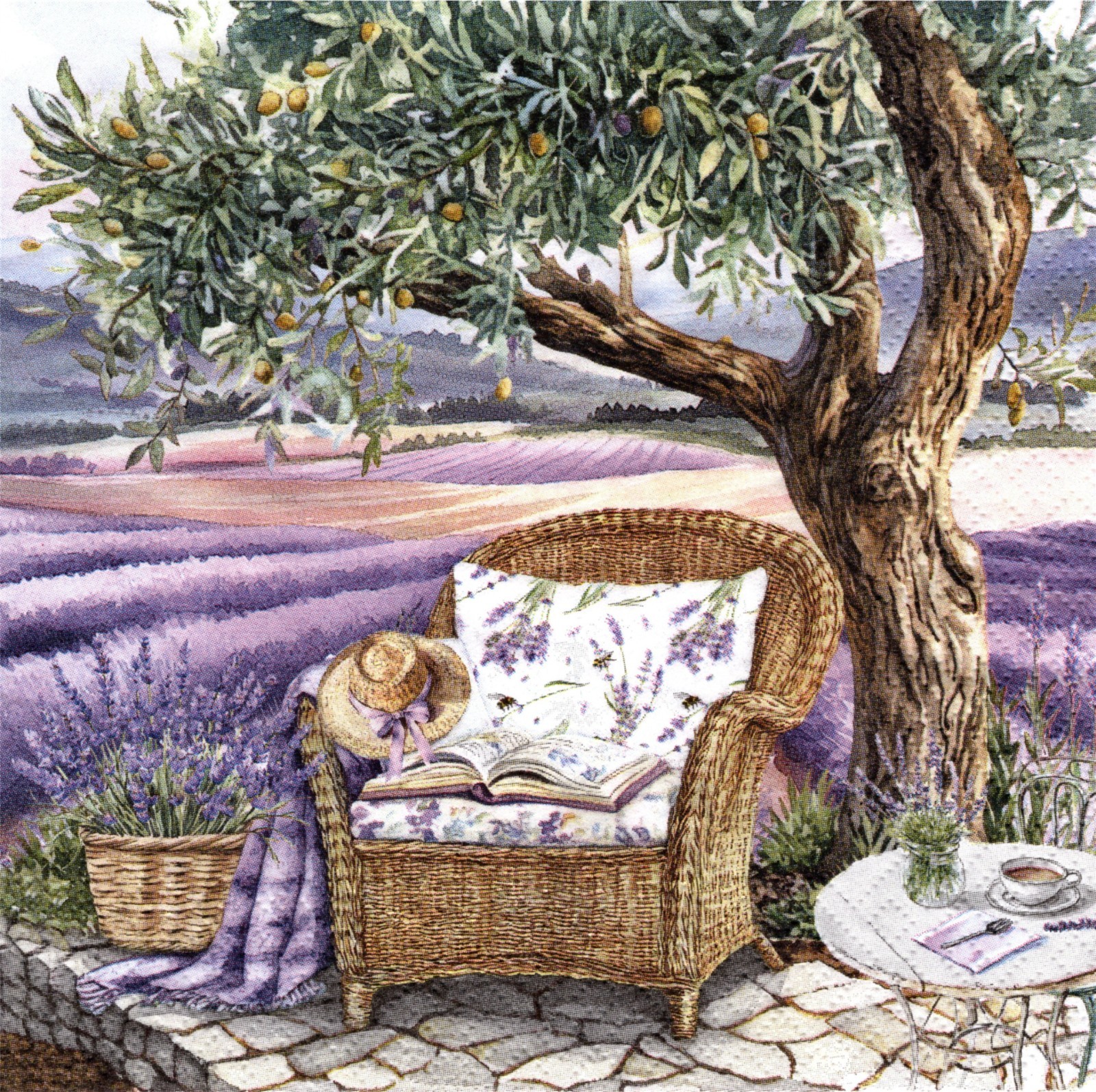 (2) Two Paper Lunch Napkins for Decoupage/Mixed Media – Summer in Provence