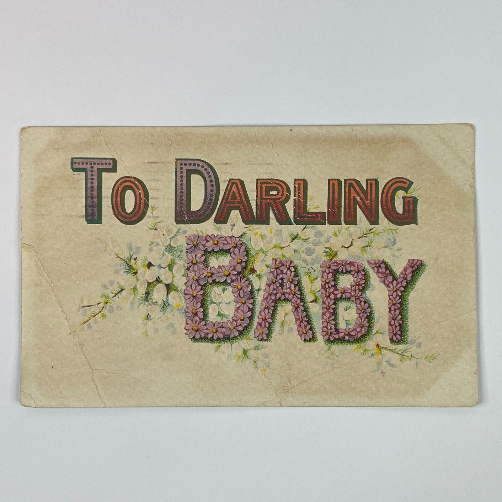 Darling Baby New Baby Embossed Divided Back Postcard Posted 1909
