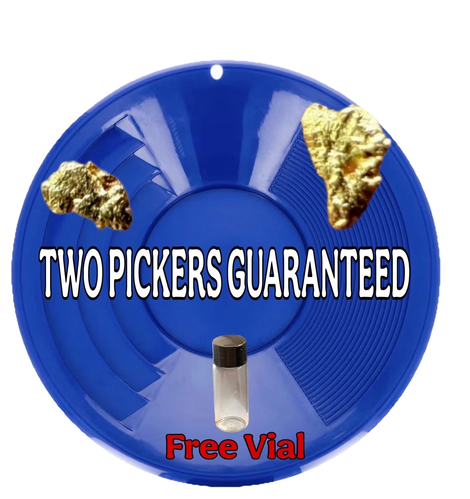 (2) 8 Oz Paydirt Added 2 Pickers Per Bag 12 Inch Blue Panning Bundle Deal